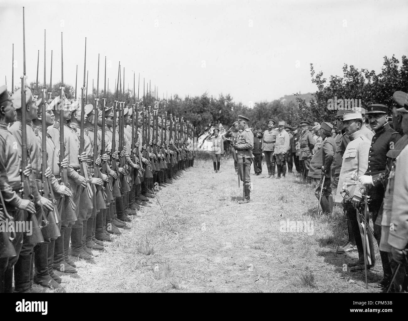 Soldati russi dopo il loro arrivo in Francia, 1916 Foto Stock
