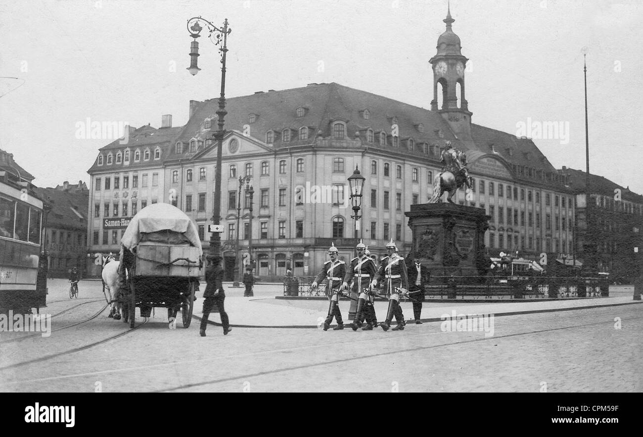 Il Neustaedter Rathaus (Nuovo Municipio) a Dresda, 1911 Foto Stock