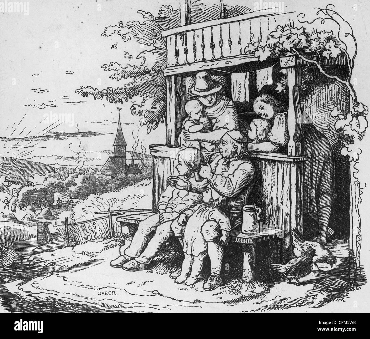 Famiglia ideale, attorno al 1850 Foto Stock