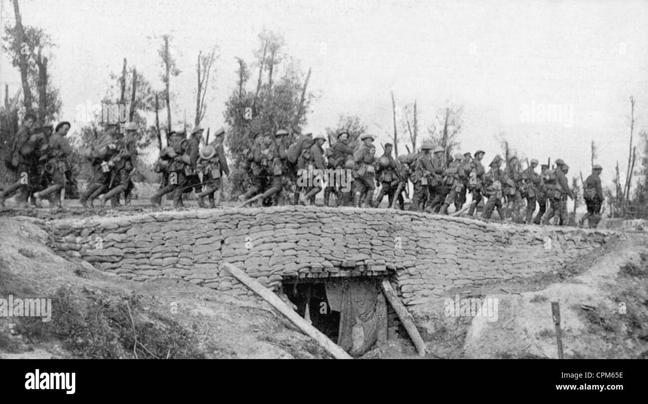 Soldati britannici dietro il fronte occidentale, 1916 Foto Stock