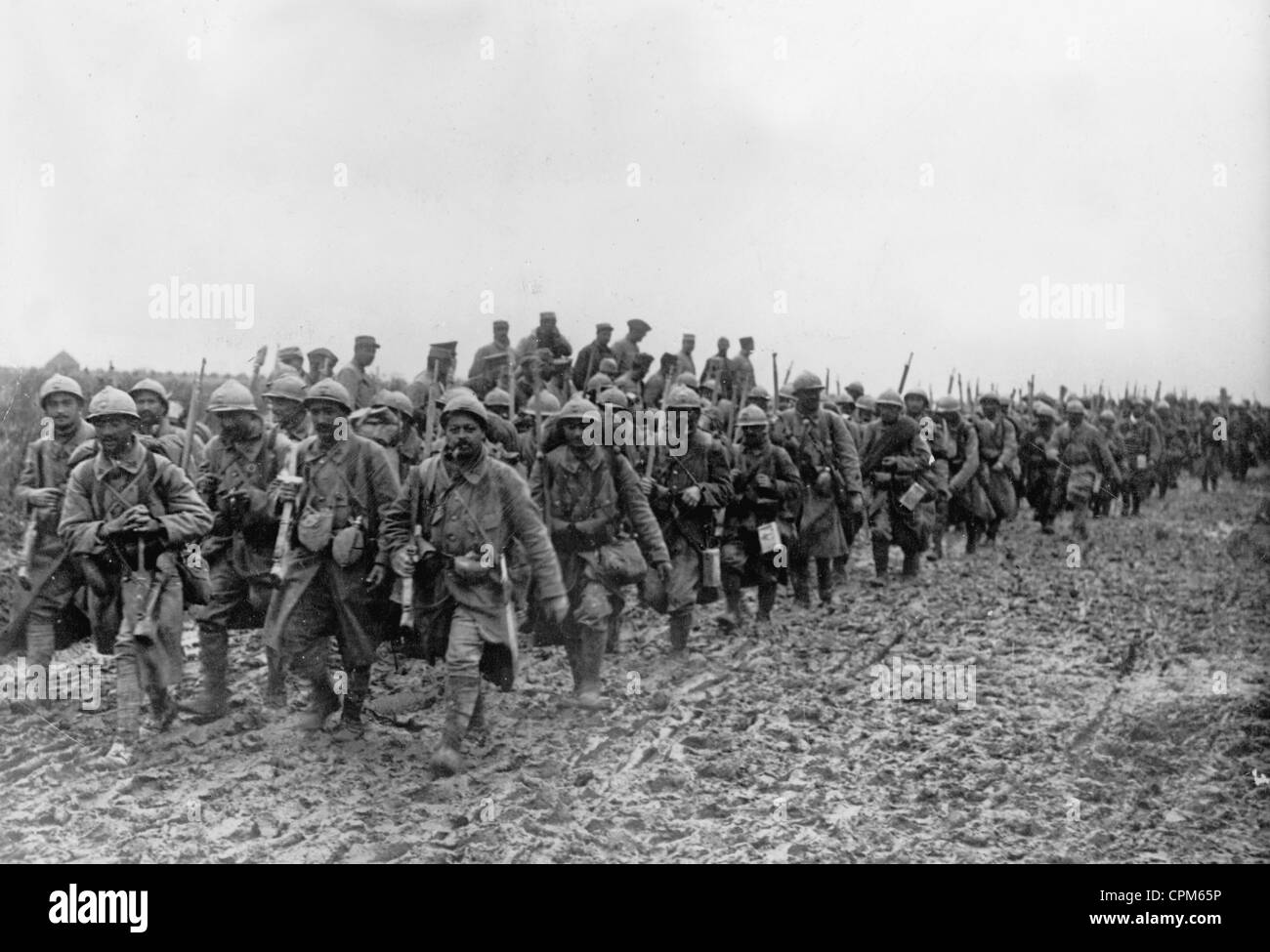 Soldati francesi dietro il fronte occidentale nel settore della Somme, 1916 Foto Stock