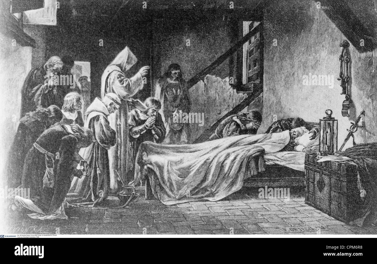 La morte di Cristoforo Colombo, 1506 Foto Stock