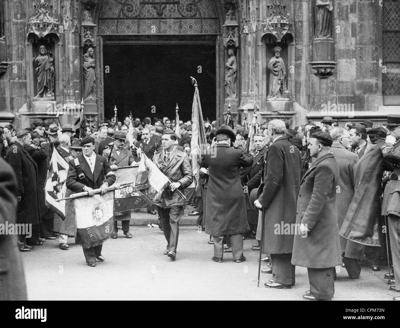 Croce di fuoco a Parigi, 1936 Foto Stock