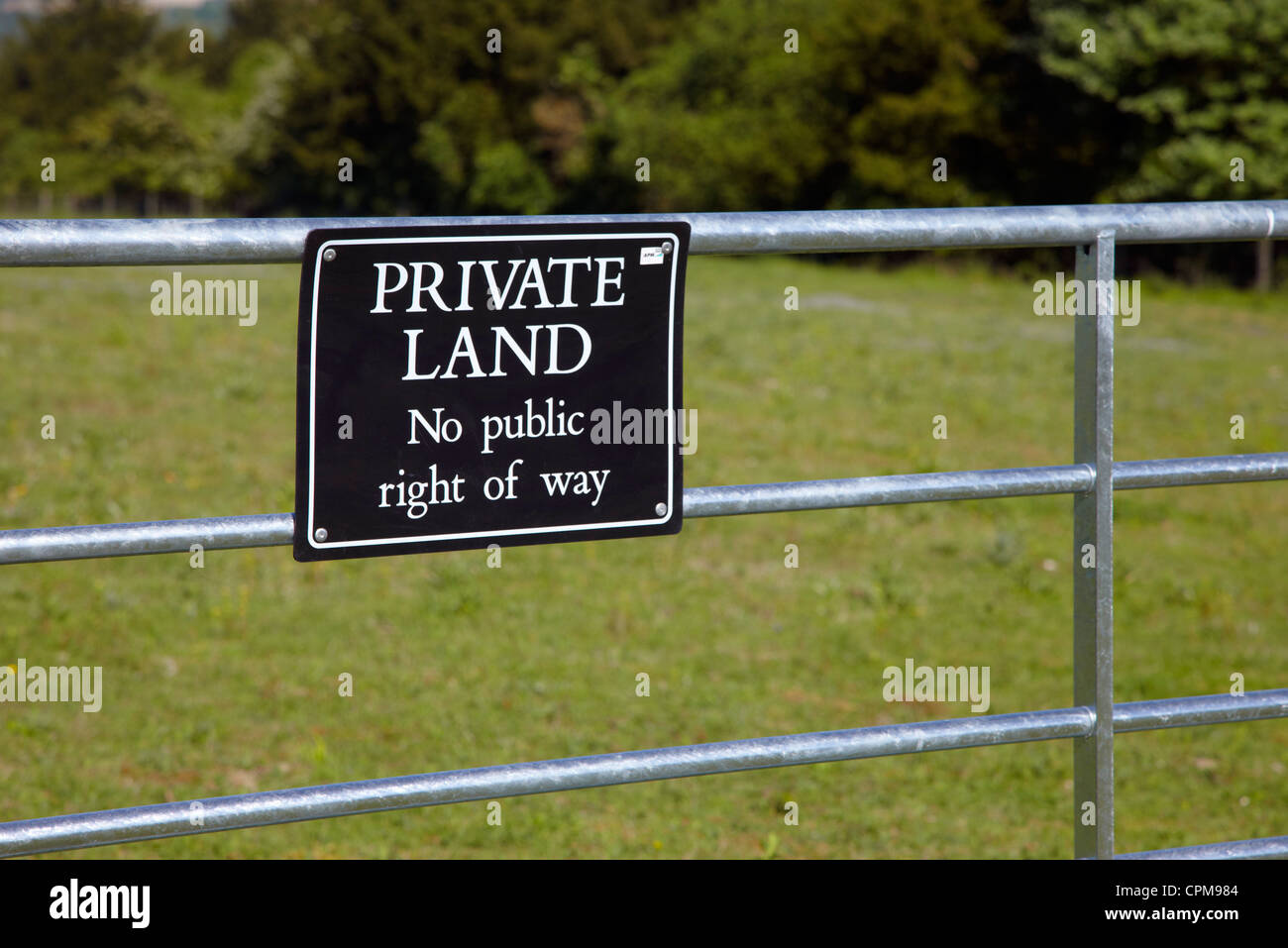 Fattoria con 'terra privata segno. Foto Stock