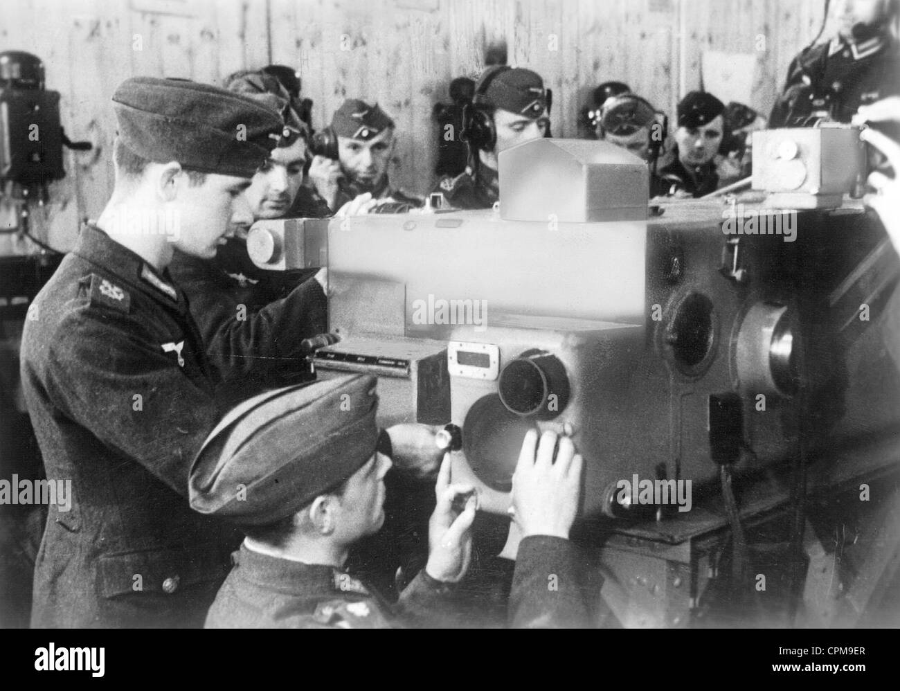 Dispositivo di misurazione di un tedesco di anti-aerei batterie di artiglieria a Atlantic Wall, 1942 Foto Stock