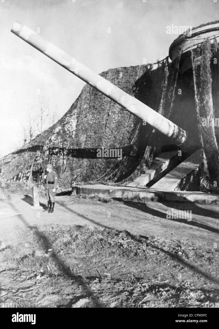 Batteria tedesca a Atlantic Wall, 1943 Foto Stock