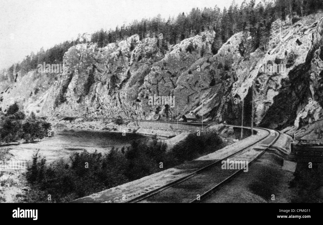 La ferrovia Trans-Siberian intorno 1900 Foto Stock