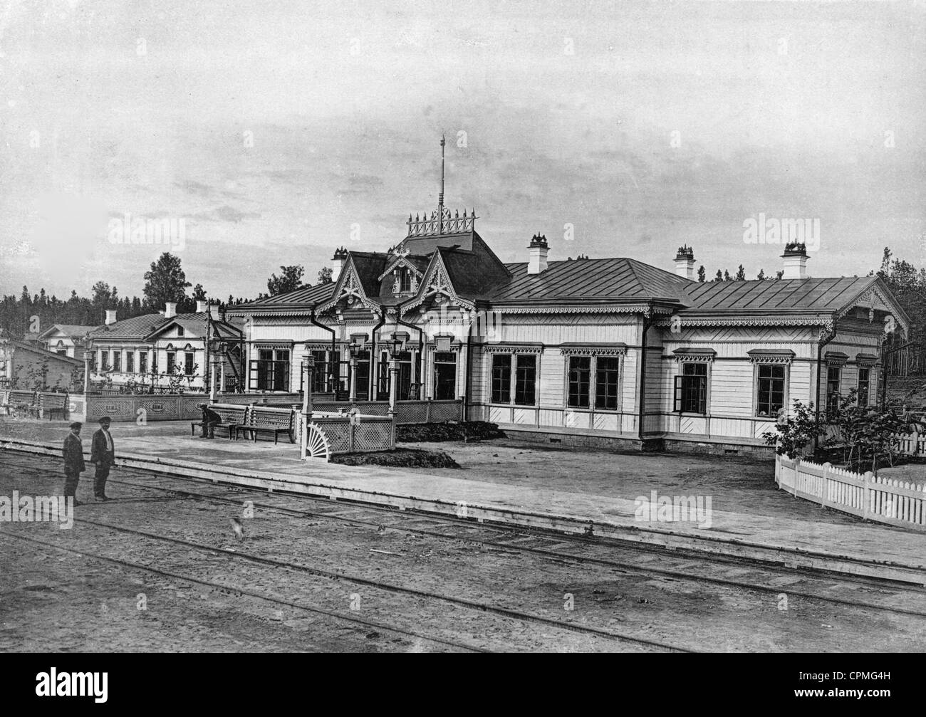 La ferrovia Trans-Siberian intorno 1900 Foto Stock