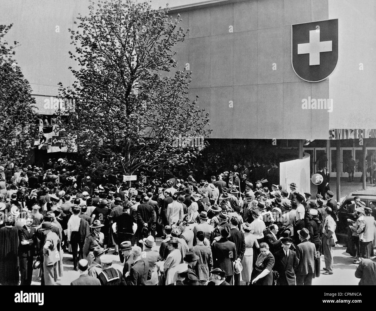 Inaugurazione del padiglione svizzero per la fiera mondiale di New York, 1939 Foto Stock