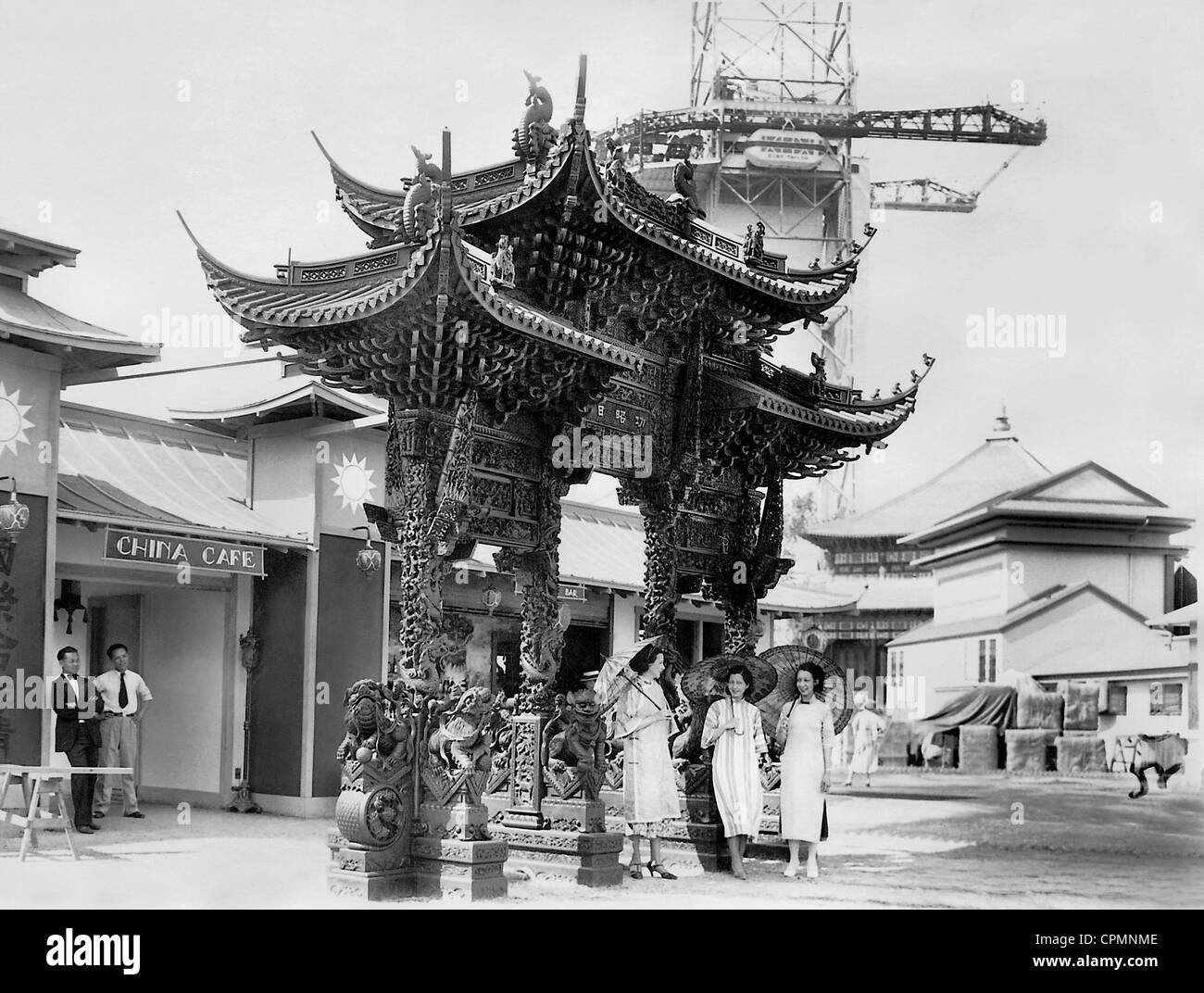 Gate cinese alla fiera mondiale di Chicago, 1933 Foto Stock