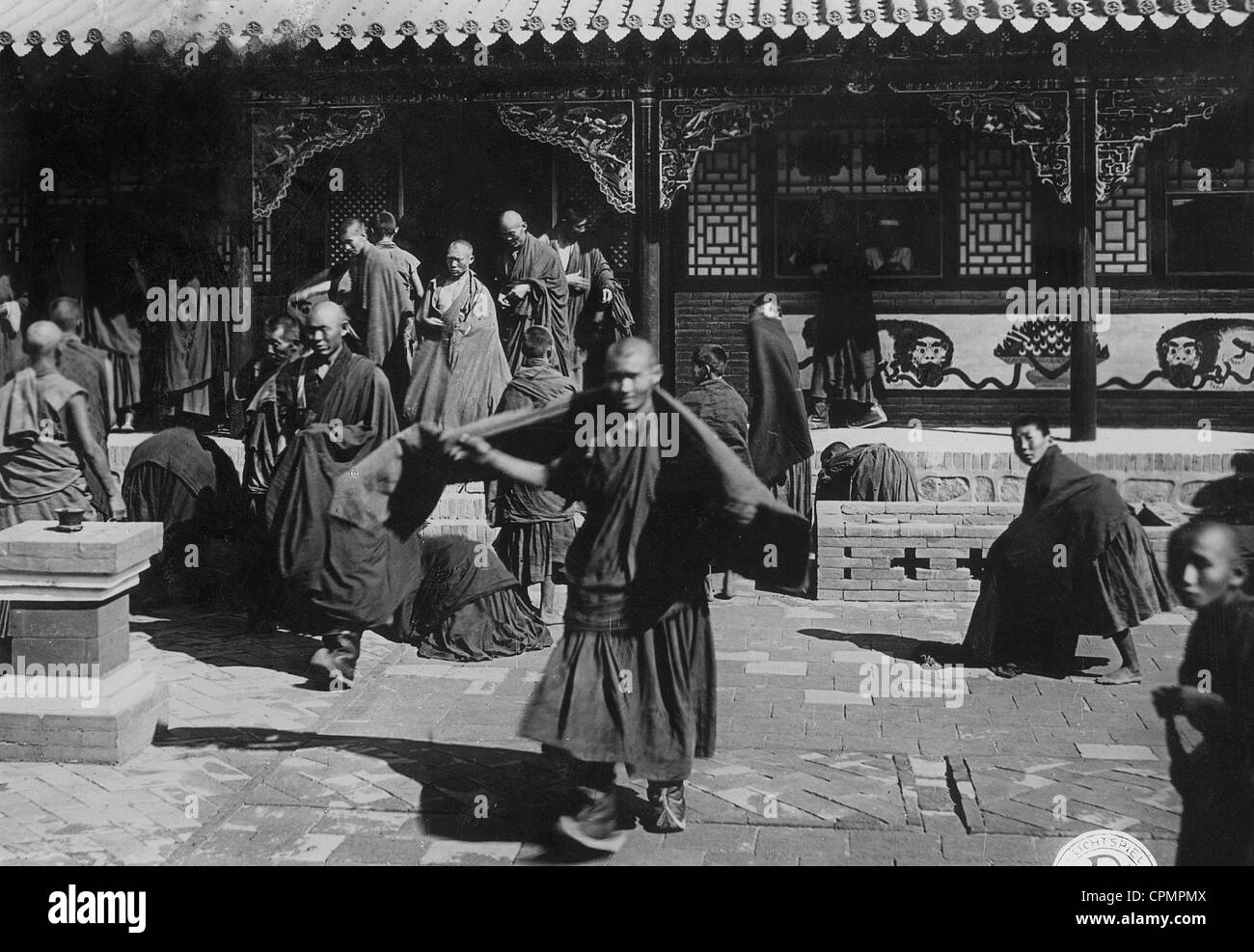 Sacerdote del Lamaism (Buddismo tibetano) Foto Stock