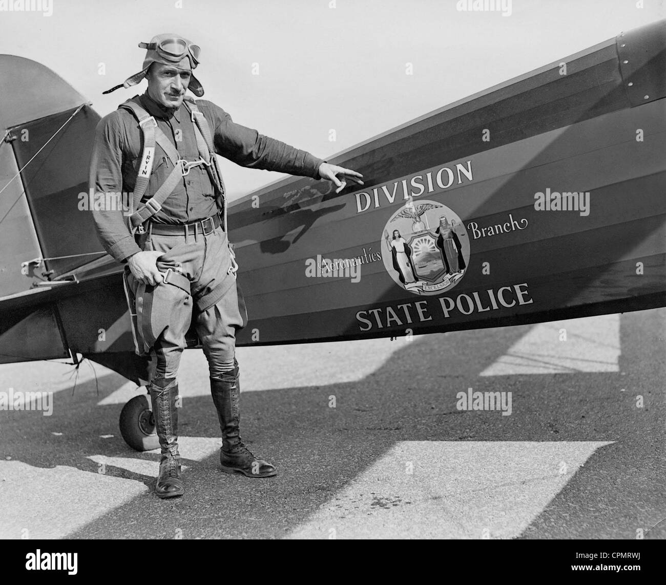 La polizia pilota di aeroplani, 1931 Foto Stock