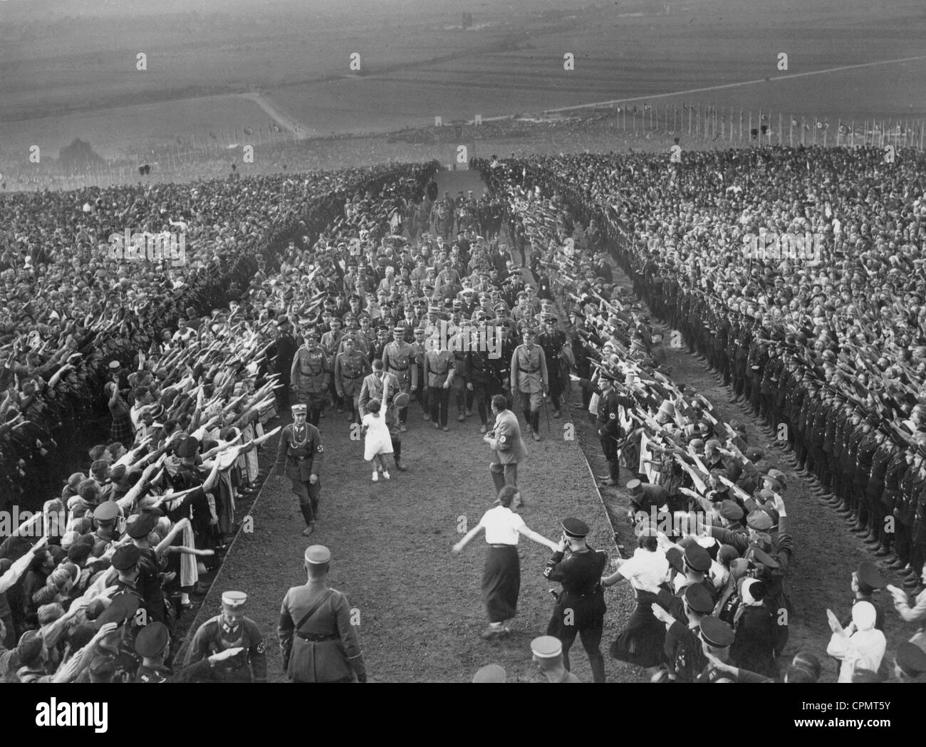 Adolf Hitler al 'Reich Harvest Festival' sul Bueckeberg, 1934 Foto Stock