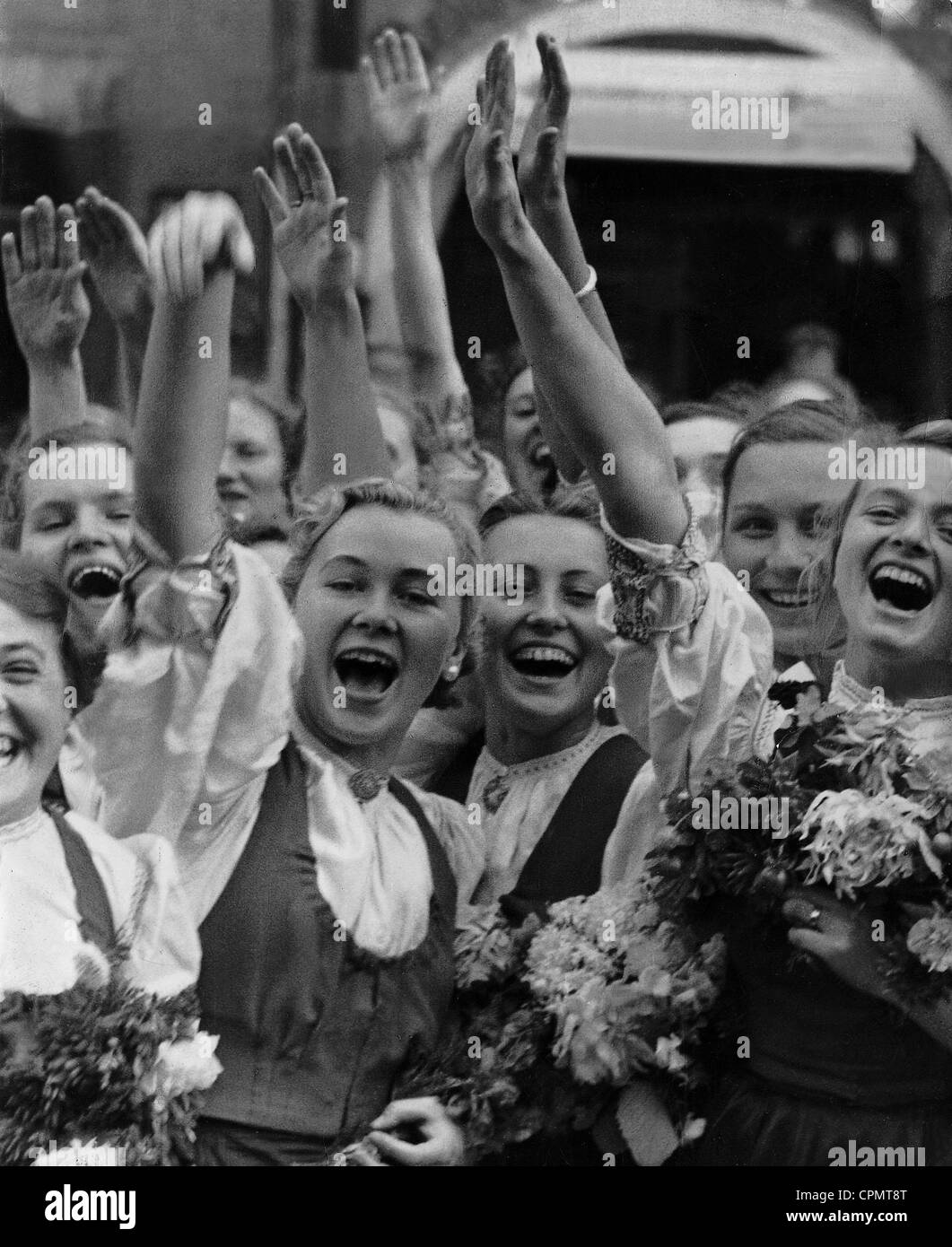 Leader del Reich Manodopera allietare ad Adolf Hitler, 1938 Foto Stock