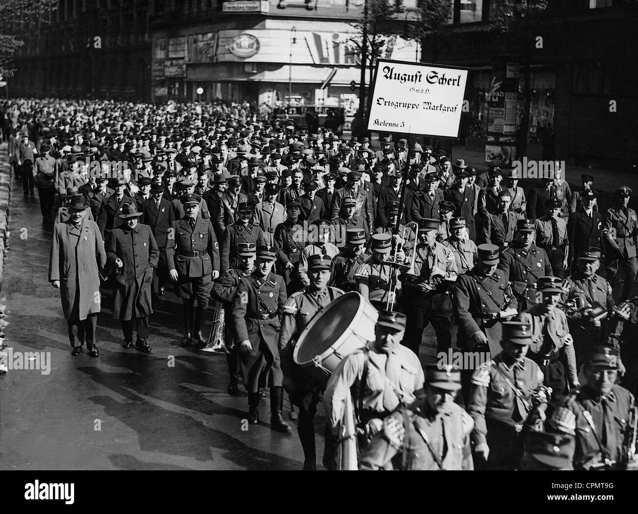 Il personale dell'Scherl pubblicazione sul "National Labor Day', 1935 Foto Stock