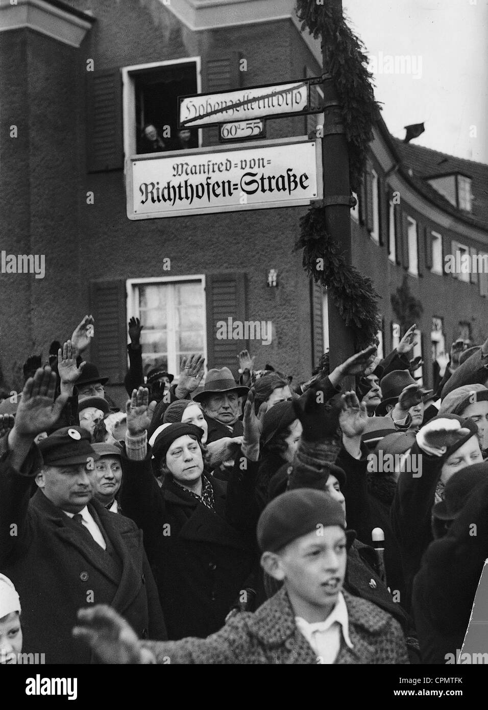 Modifica dei nomi di strada nel Terzo Reich, 1936 Foto Stock