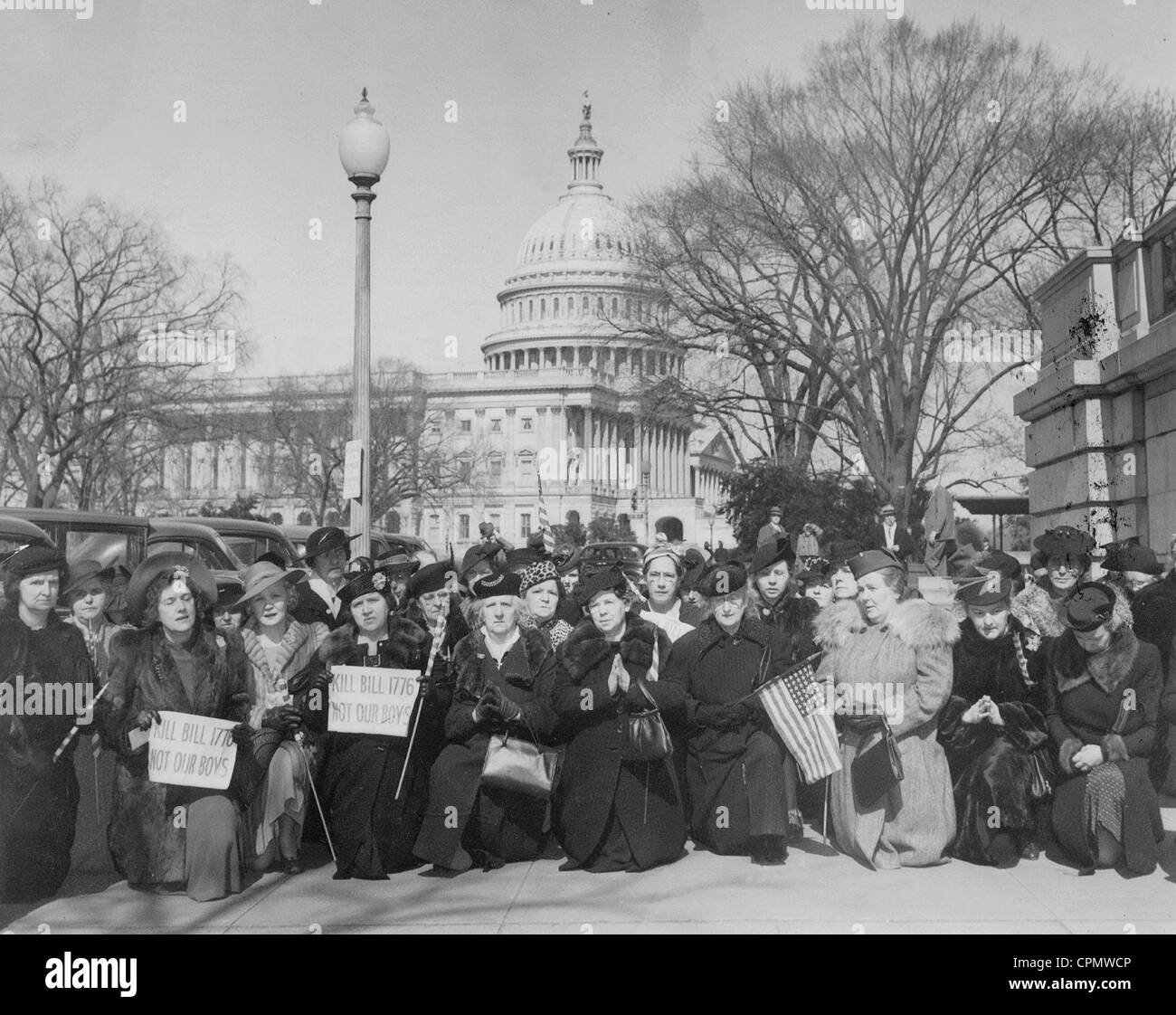 Manifestazione contro il Lend Lease legge in Congresso a Washington, 1941 Foto Stock