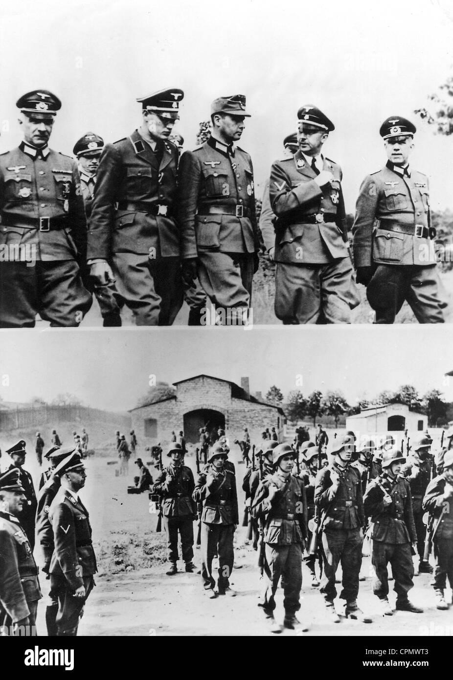 Heinrich Himmler, Leon Degrelle e dei volontari belgi Foto Stock