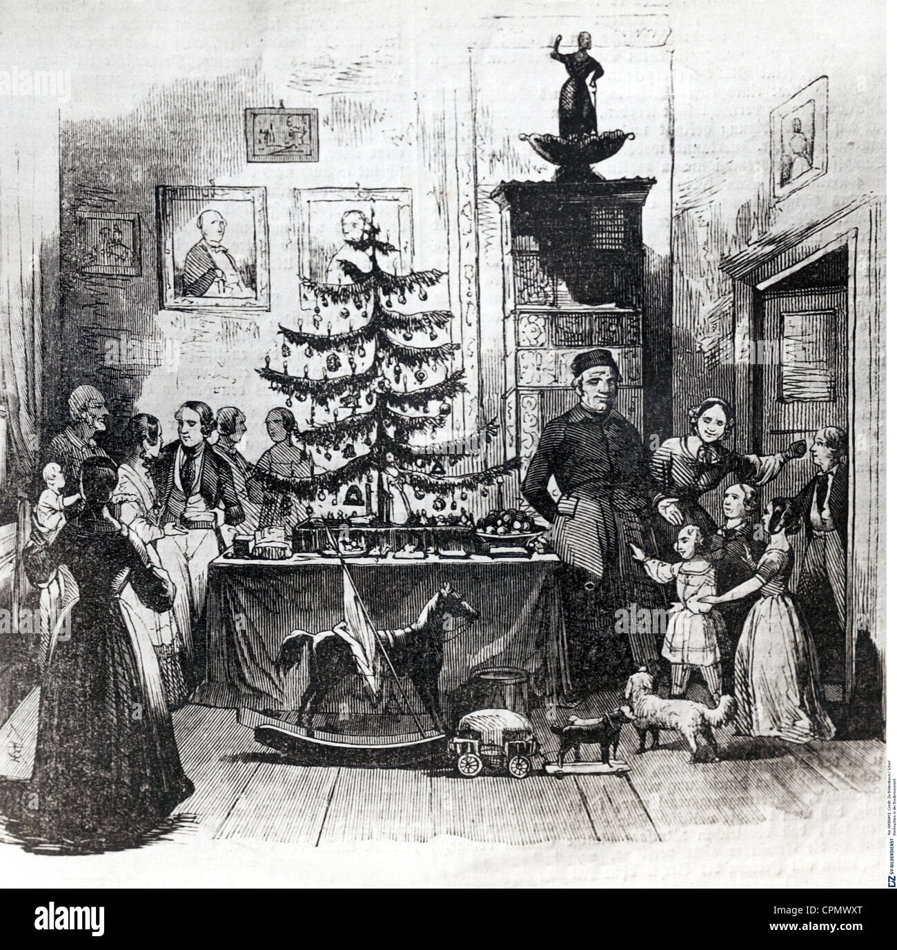 Natale in epoca Biedermeier Foto Stock