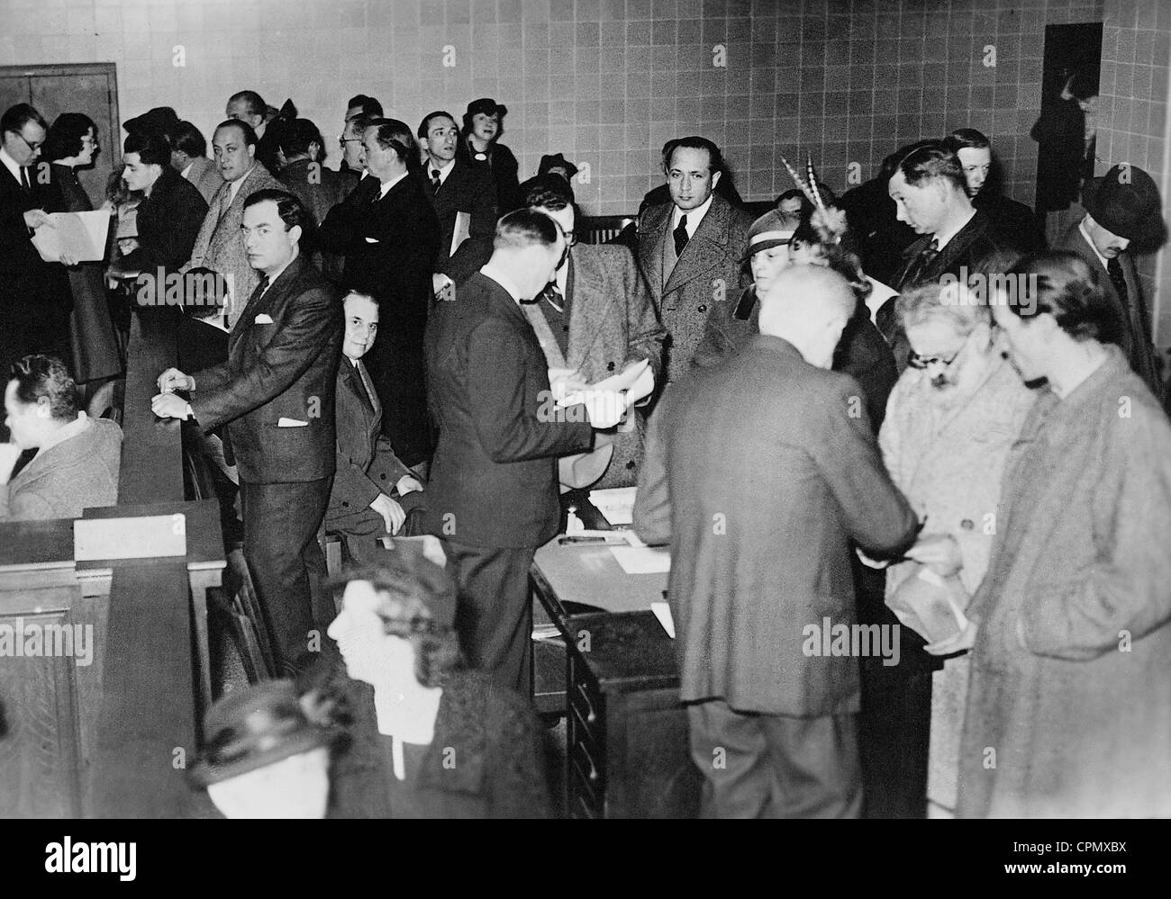 Gli ebrei emigranti in Francia, 1939 Foto Stock