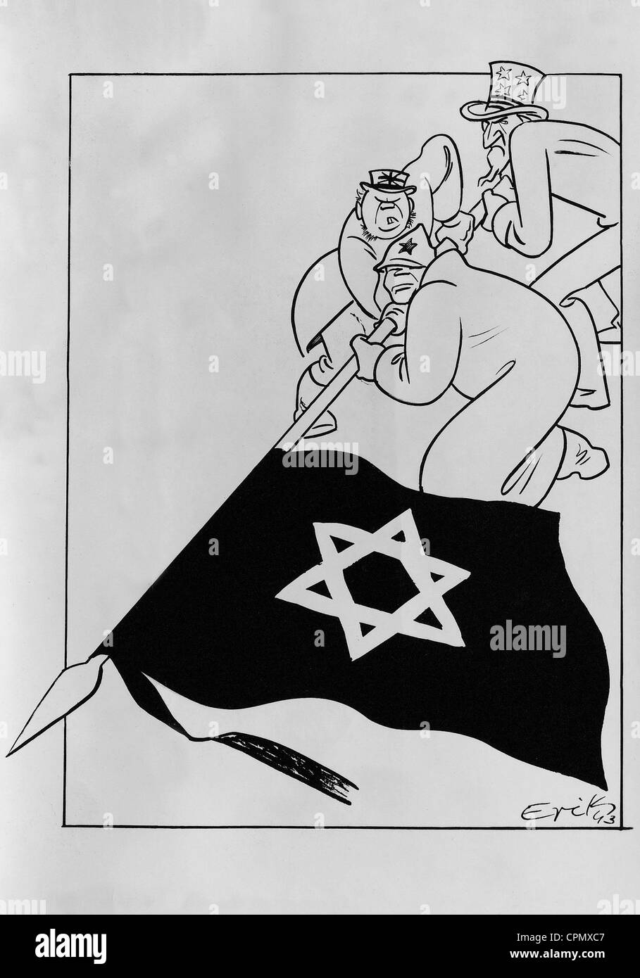 Anti-Semitic caricatura, 1943 Foto Stock