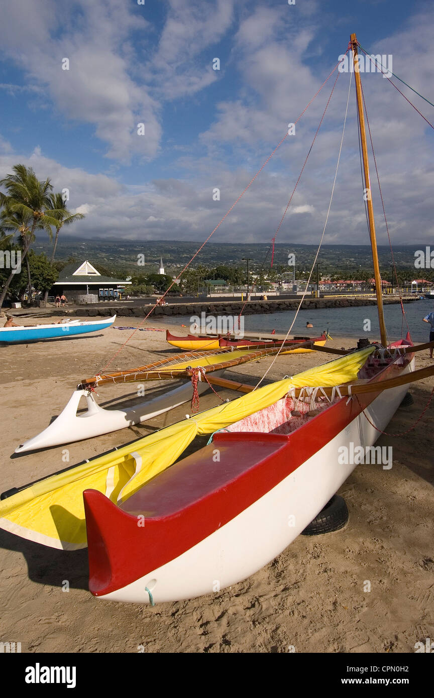 Elk284-2922v Hawaii, HI, Kailua-Kona, spiaggia con il buttafuori Foto Stock