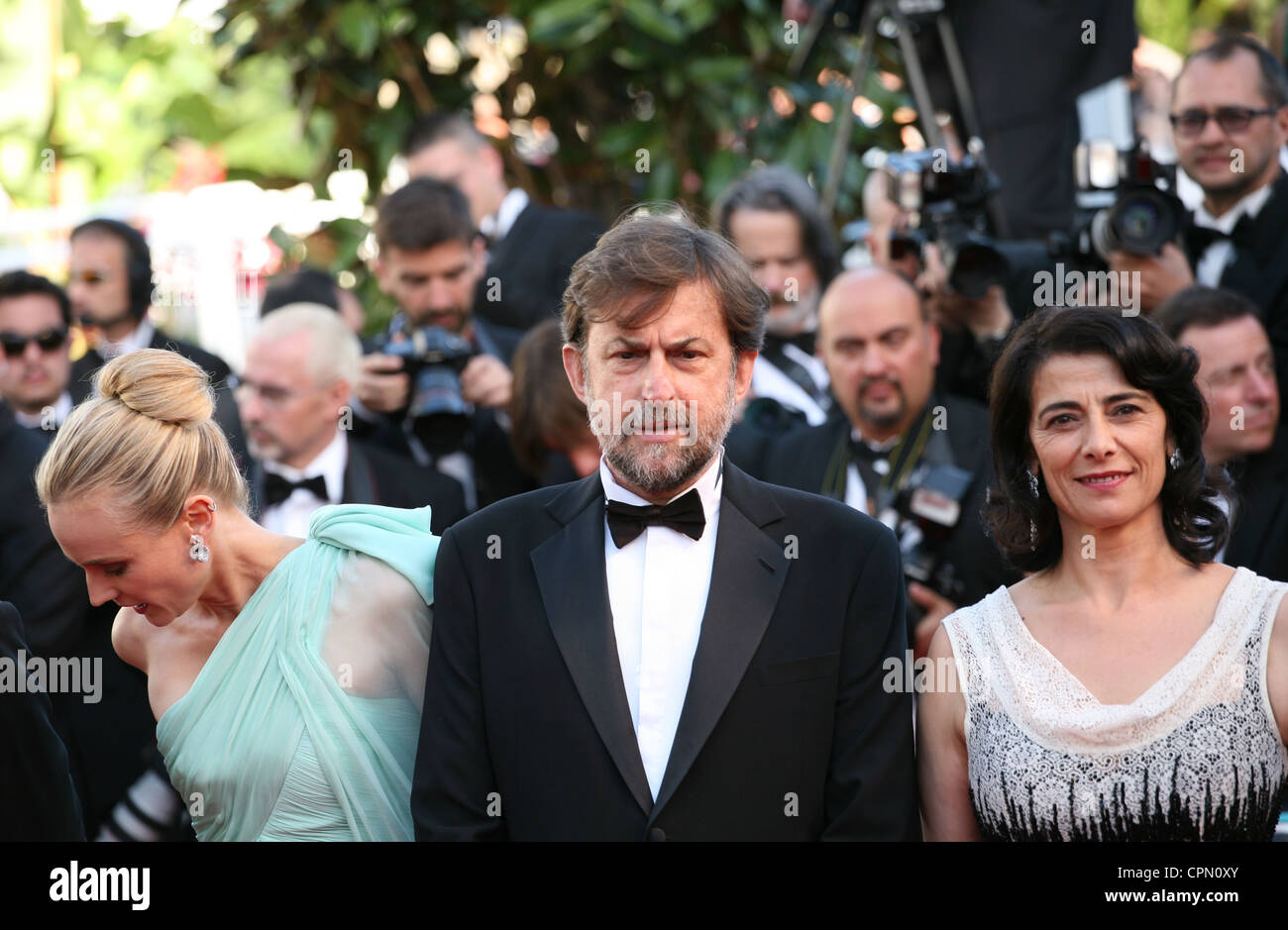 Diane Kruger, Hiam Abbass, Nanni Moretti in occasione del gala proiezione del film sorgere della Luna unito al sessantacinquesimo Festival del Cinema di Cannes. Foto Stock