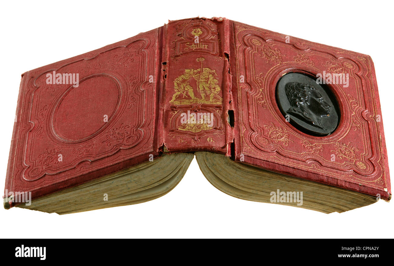 Schiller, Friedrich, 10.11.1759 - 9.5.1805, scrittore tedesco, "Schiller's Complete Works", volume 6, edizione de luxe, J.G. Casa editrice cotta, Stuttgart, Germania, 1847, Foto Stock