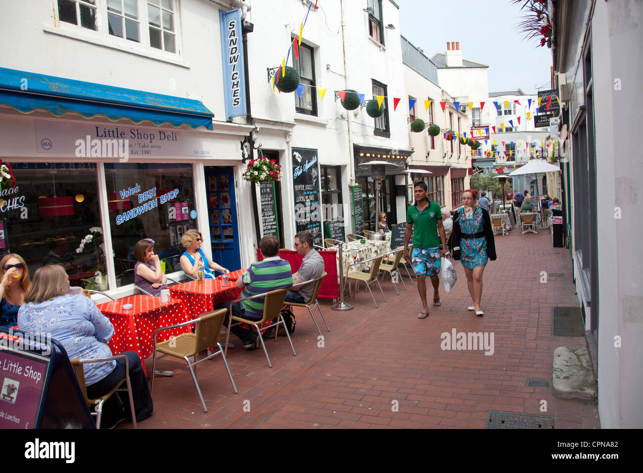 Market Street nelle corsie a Brighton - REGNO UNITO Foto Stock