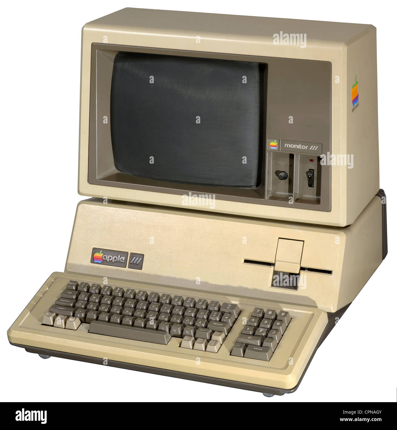 Informatica / elettronica, computer, Apple III, processore MOS 6502A, 2 megahertz, 128 KB di RAM, 4 KB di ROM, primo computer Apple con unità disco integrata da 5.25', USA, 1980, Additional-Rights-Clearences-non disponibile Foto Stock