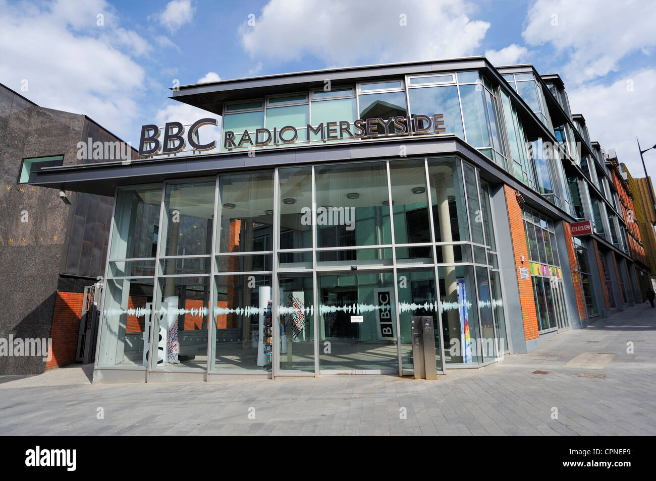 BBC Radio Merseyside situato in Hanover Street, Liverpool City Centre. Foto Stock