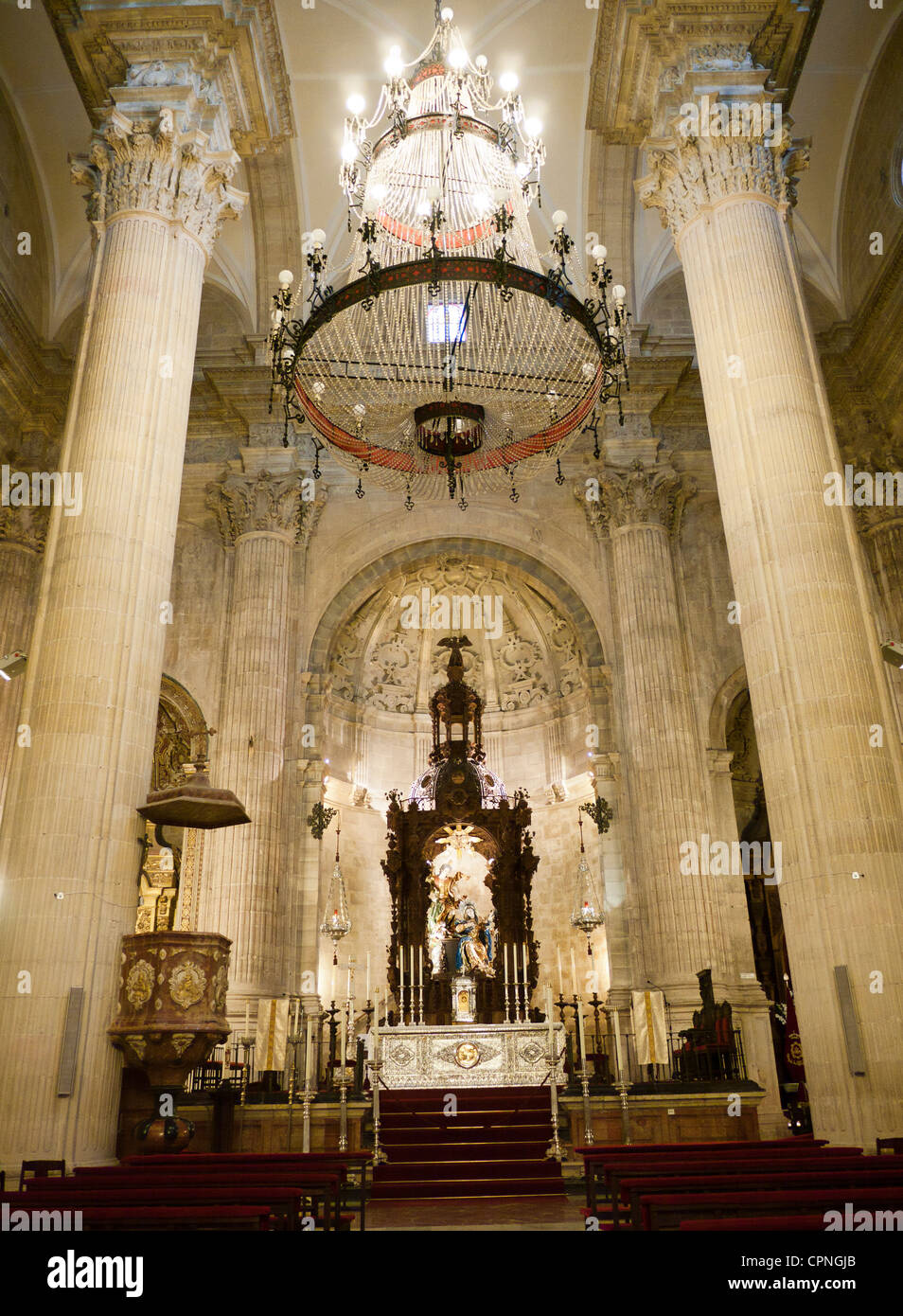 All interno della chiesa di Santa Maria la Mayor ronda Malaga Provincia Andalucia Spagna Foto Stock