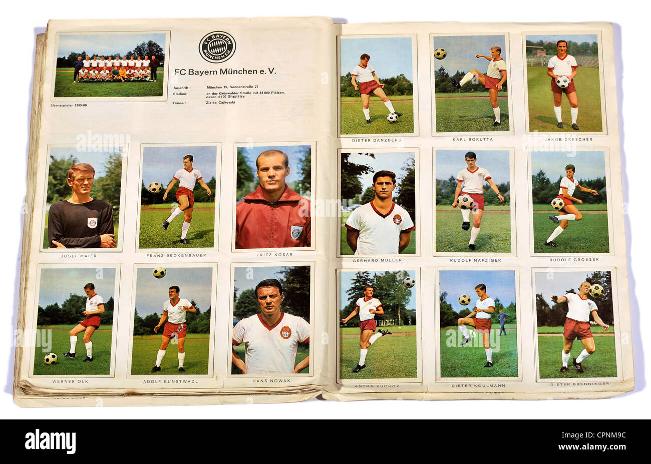 Sport, calcio, club di calcio Bavaria Monaco, squadra di calcio, scrapbook di calcio, campionato nazionale, squadra, Bundesliga stagione 1965/66 con Sepp Maier, Franz Beckenbauer, Gerd Mueller, Germania, 1965, diritti aggiuntivi-clearences-non disponibile Foto Stock