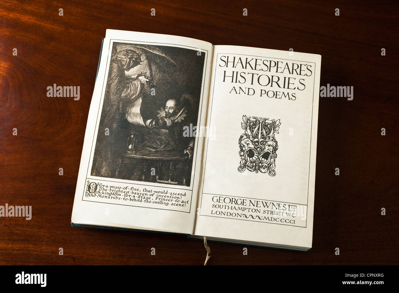 Il frontespizio di un inizio del XX secolo la pubblicazione di Shakespeare storie e poesie Foto Stock