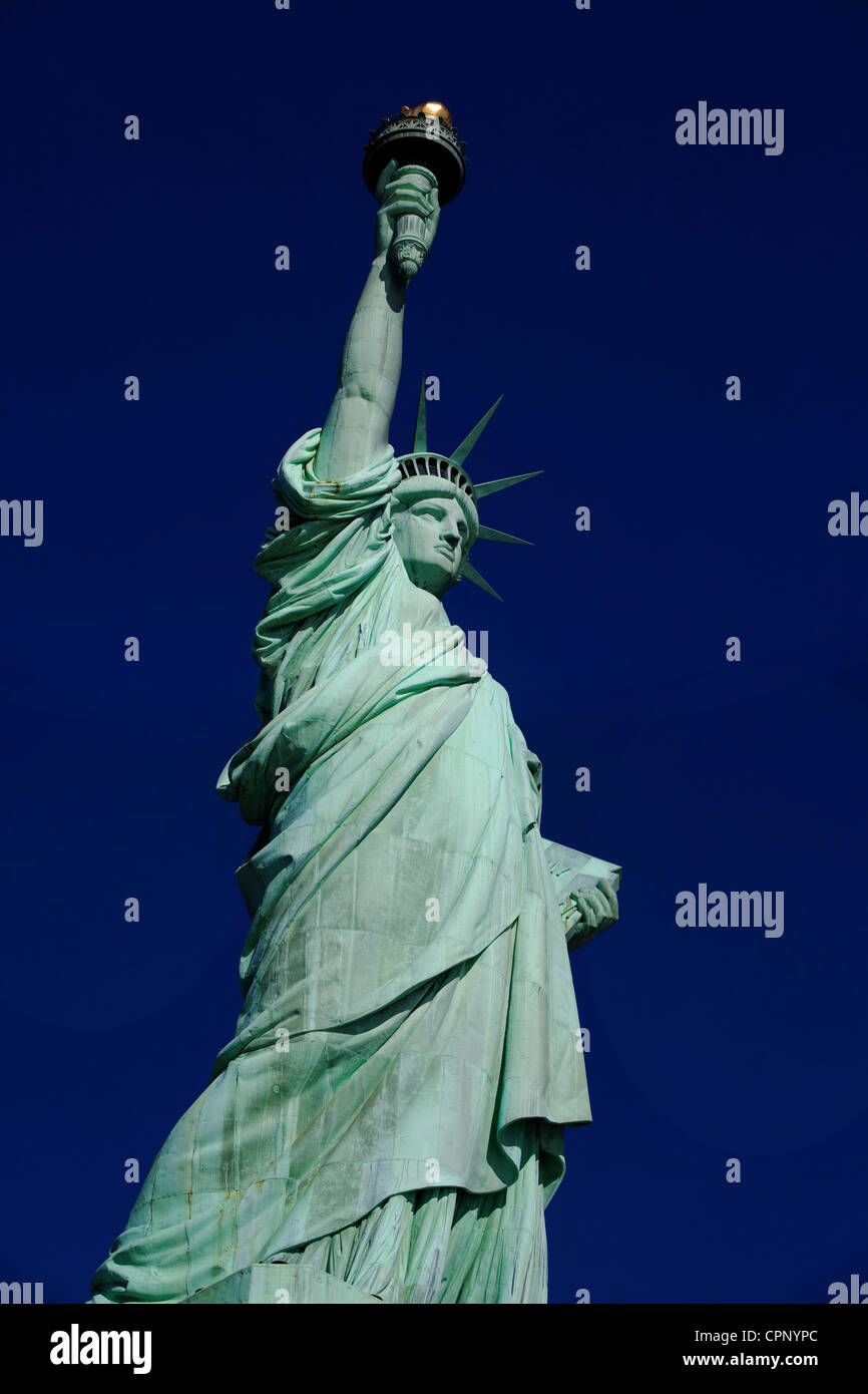 Lunghezza completa New York città Statua della Libertà Foto Stock