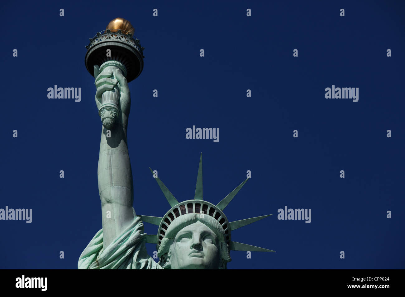 In prossimità della zona di testa a New York città Statua della Libertà Foto Stock