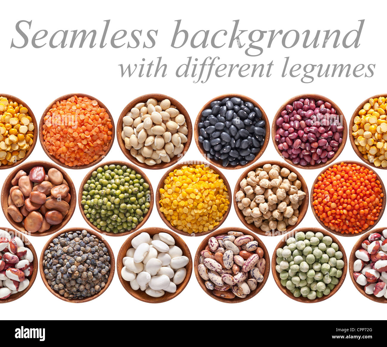Seamless texture con legumi su sfondo bianco Foto Stock
