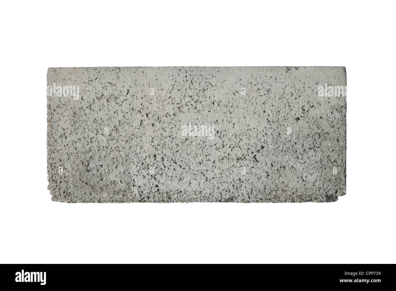 Blocco in calcestruzzo isolato su bianco Foto Stock