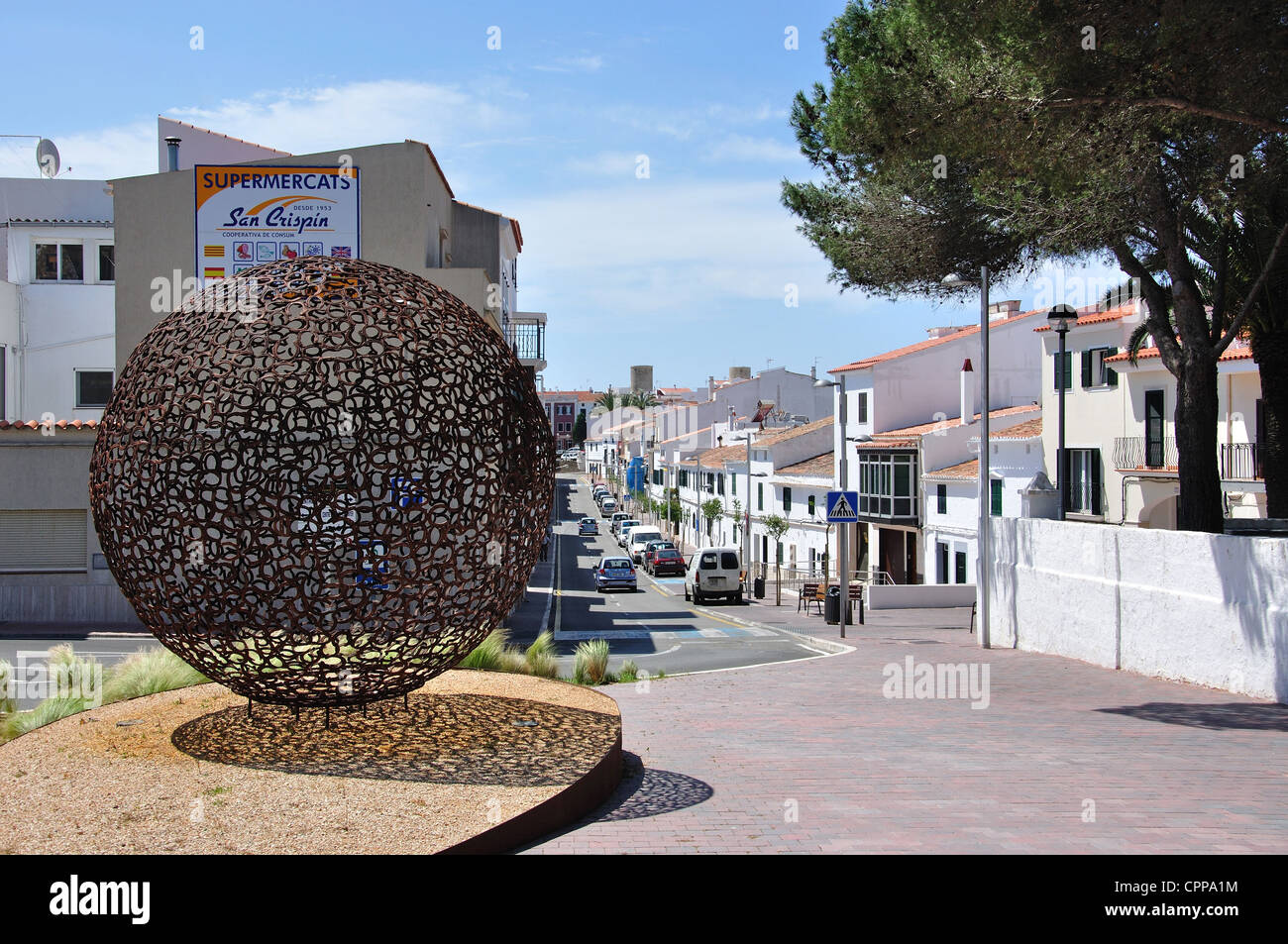Vista della città, Alaior Menorca, isole Baleari, Spagna Foto Stock