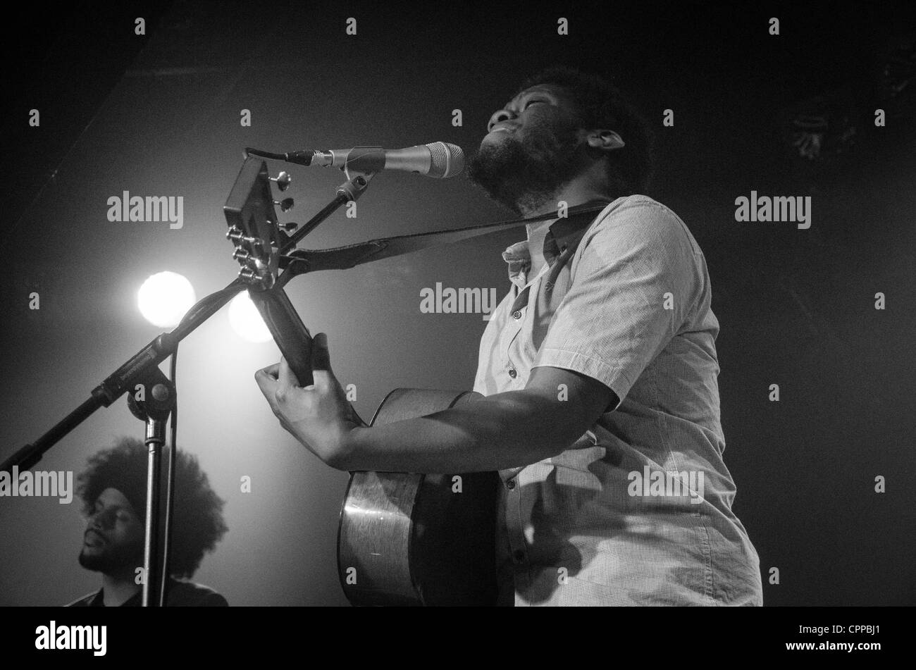 Musicista Michael Kiwanuka giocando un concerto presso il Club Leadmilll su 21 Maggio 2012 Foto Stock