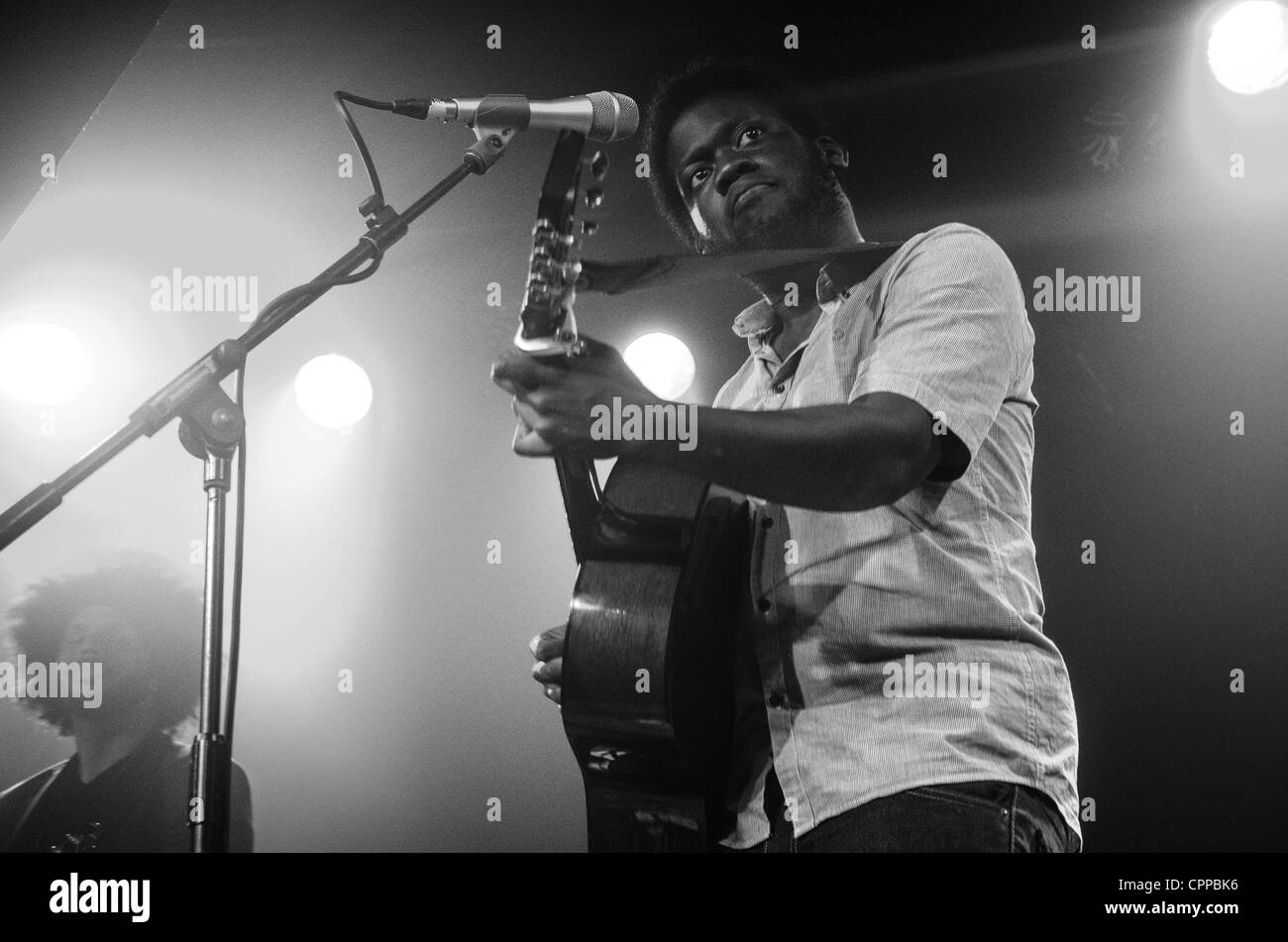 Musicista Michael Kiwanuka giocando un concerto presso il Club Leadmilll su 21 Maggio 2012 Foto Stock
