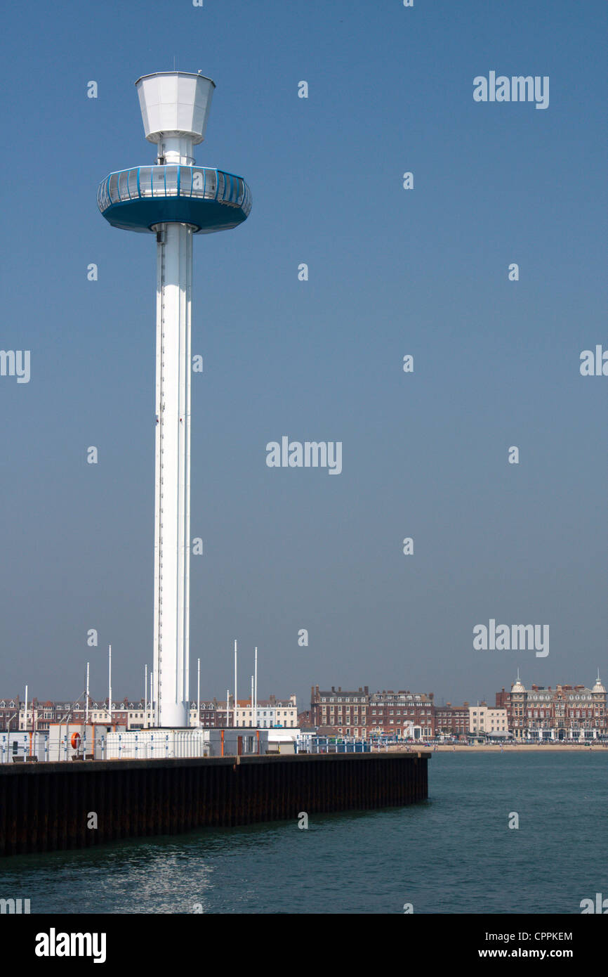 Jurassic Skyline tower o Weymouth Sea Life Tower, una torre di osservazione con stupende vedute della costa Jurassic dorset Inghilterra Foto Stock