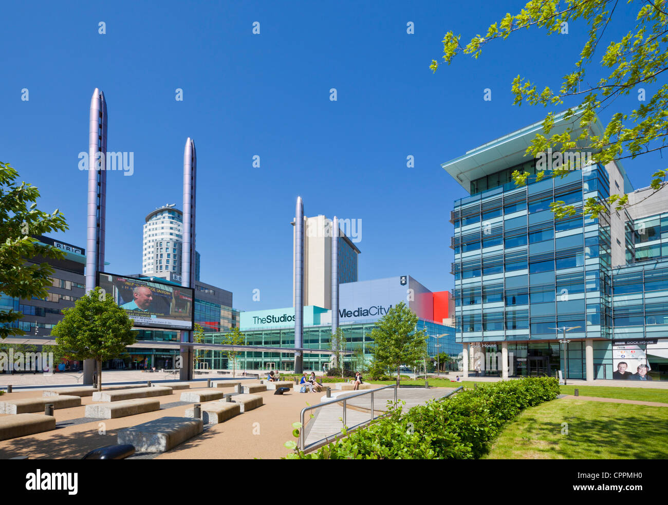 Salford Quays MediaCity UK BBC Centro televisivo North salford Quays manchester Greater Manchester Inghilterra UK GB Europa Foto Stock