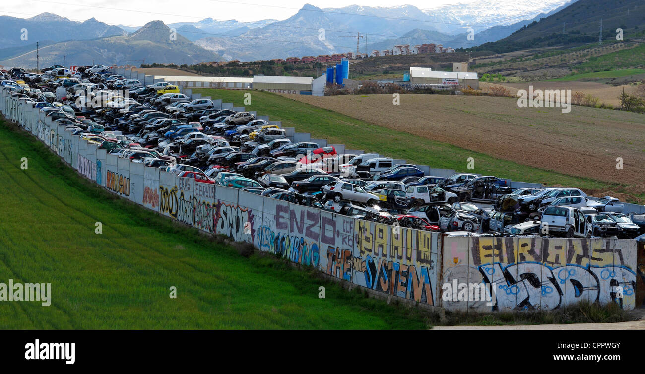 Spagna Andalusia auto demolizione cantiere di scarto Foto Stock