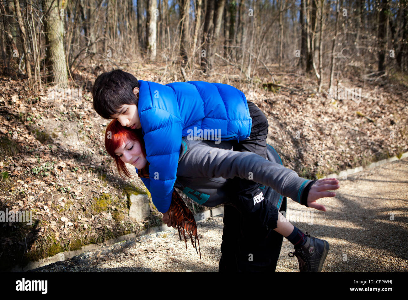 BAMBINO AUTISTICO Foto Stock