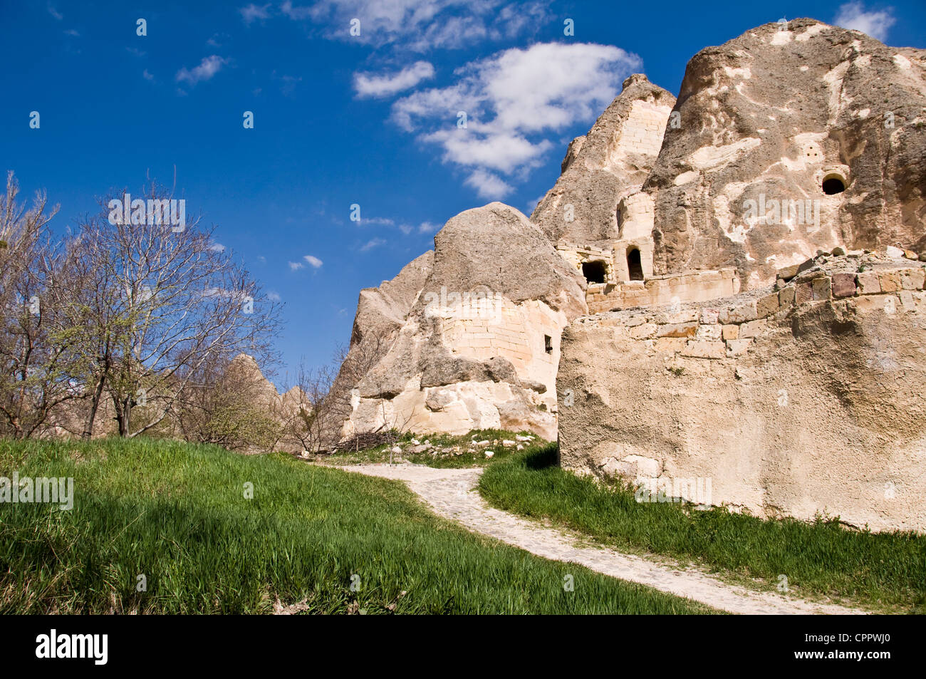 Keslik monastero vicino villaggio Cemil - Cappadocia, Turchia Foto Stock