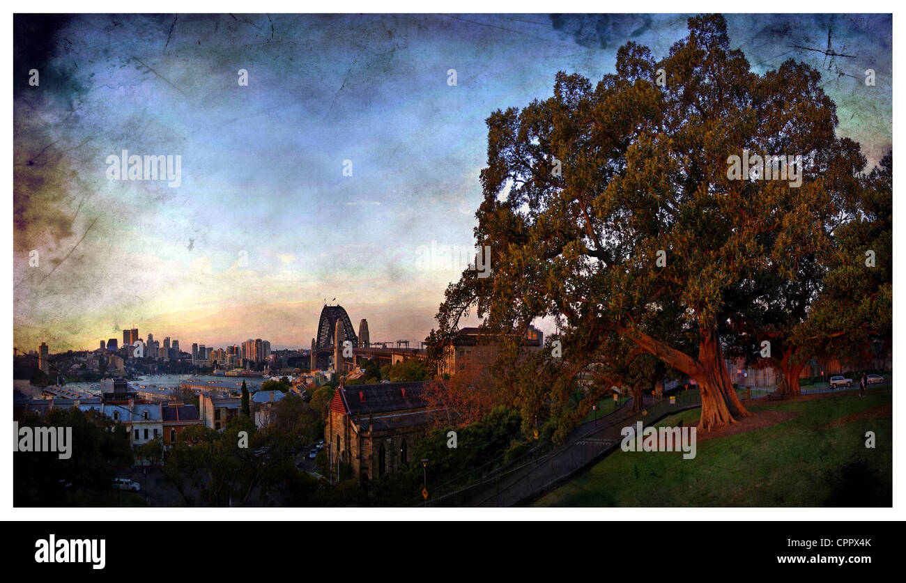 Vecchia città di Sydney - Panorama cucito Foto Stock