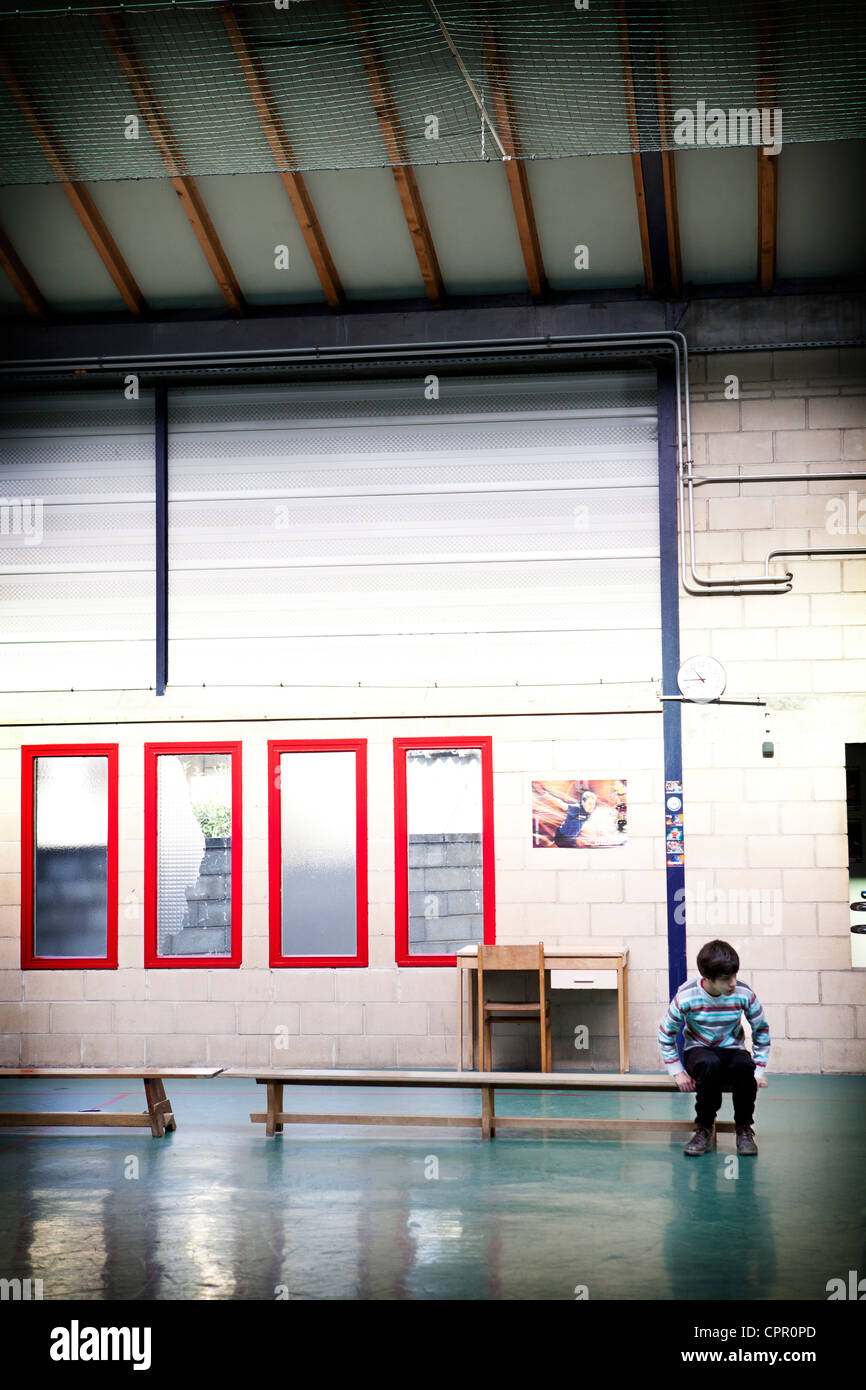 BAMBINO AUTISTICO Foto Stock