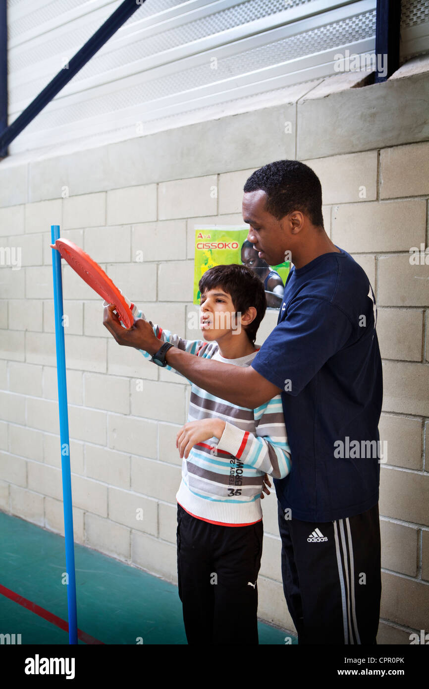 BAMBINO AUTISTICO Foto Stock