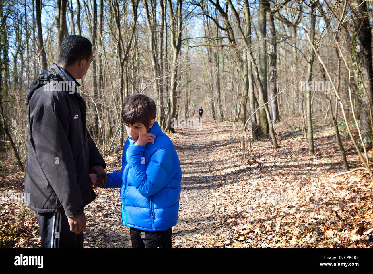 BAMBINO AUTISTICO Foto Stock